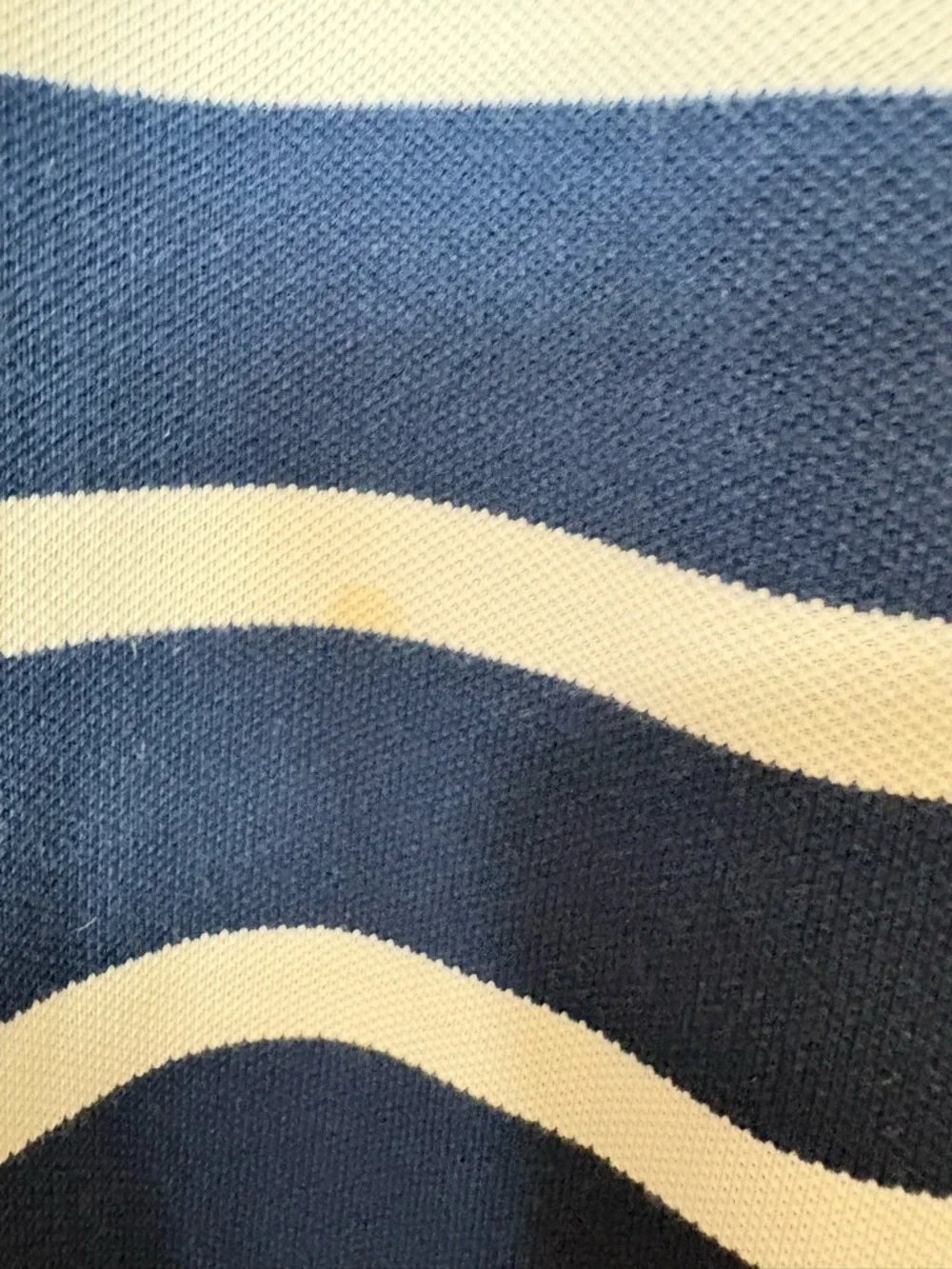 Banana Republic MULTI-STRIPE PIQUE POLO Blue & White Short Sleeve Shirt Large